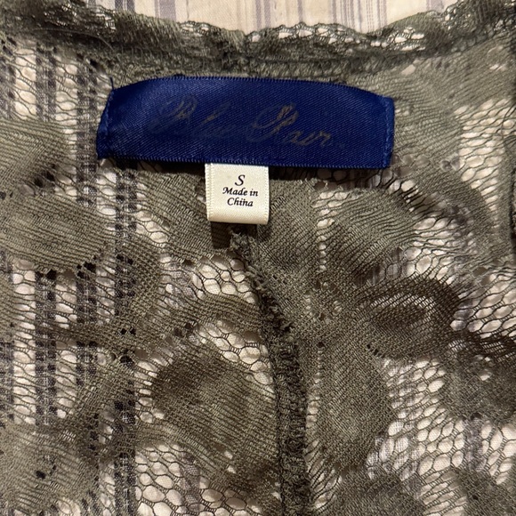 Blue Rain Lace Cardigan - Olive Green - Picture 2 of 2